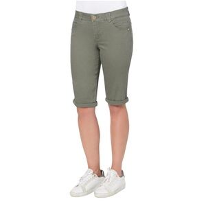 Simon Chang Taupe Bermuda Cuffed Jean Shorts